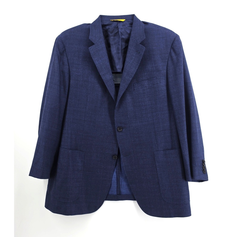 Canali Kei Blazer Mens EU60 US50R Blue Wool Made in Italy Two Button sport coat